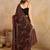 Black Georgette Multi Resham Thread Embroidered Saree with Unstitched Blouse