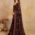 Black Georgette Multi Resham Thread Embroidered Saree with Unstitched Blouse