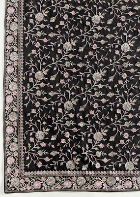 Georgette Multi Resham Thread Embroidered Saree with Unstitched Blouse 5