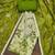 Women's parrot green banarasi cotton print handwork unstitched dress material
