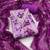 Women's purple banarasi cotton print handwork unstitched dress material