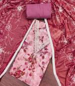 Women's onion banarasi cotton print handwork unstitched dress material