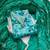 Women's turquoise banarasi cotton print handwork unstitched dress material