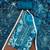 Women's teal organza print handwork unstitched dress material