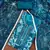 Women's teal organza print handwork unstitched dress material