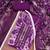 Women's purple organza print handwork unstitched dress material