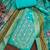 Women's turquoise banarasi embroidered unstitched dress material