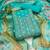 Women's turquoise banarasi embroidered unstitched dress material
