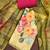 Women's yellow jam cotton print handwork unstitched dress material