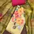 Women's yellow jam cotton print handwork unstitched dress material