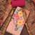 Women's peach jam cotton print handwork unstitched dress material