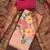 Women's peach jam cotton print handwork unstitched dress material