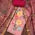 Women's pink jam cotton print handwork unstitched dress material