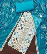 Women's multicolor cambric cotton digital handwork unstitched dress material