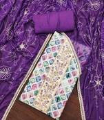 Women's multicolor cambric cotton digital handwork unstitched dress material