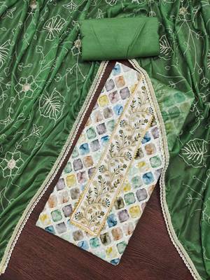 Women's multicolor cambric cotton digital handwork unstitched dress material 1