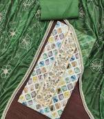 Women's multicolor cambric cotton digital handwork unstitched dress material