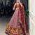 Maroon Tussar Silk Lehenga Choli with Ikkat Print and Mirror Work Dupatta