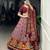 Maroon Tussar Silk Lehenga Choli with Ikkat Print and Mirror Work Dupatta
