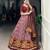 Maroon Tussar Silk Lehenga Choli with Ikkat Print and Mirror Work Dupatta