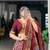 Maroon Tussar Silk Lehenga Choli with Ikkat Print and Mirror Work Dupatta