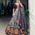 Navy BLUE Tussar Silk Lehenga Choli with Ikkat Print Mirror Work Dupatta
