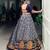 Navy BLUE Tussar Silk Lehenga Choli with Ikkat Print Mirror Work Dupatta