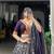 Navy BLUE Tussar Silk Lehenga Choli with Ikkat Print Mirror Work Dupatta
