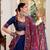 Navy blue tussar Silk Embossed Gamthi Print Lehenga choli