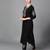 Elegant black embroidered kurta set with dupatta