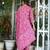 Blush pink floral printed cotton suit set