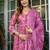 Blush pink floral printed cotton suit set