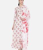 white floral printed kurta set 
