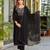 Elegant black embroidered kurta set with dupatta