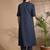 Elegant navy blue striped kurta set