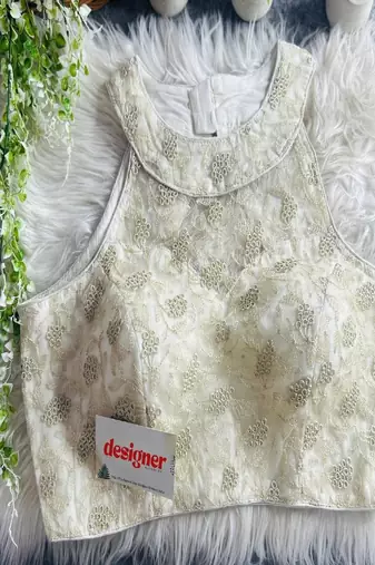 Rama Color Handwork & Sequence Italian Silk Bridal Blouse alterable upto 42 size