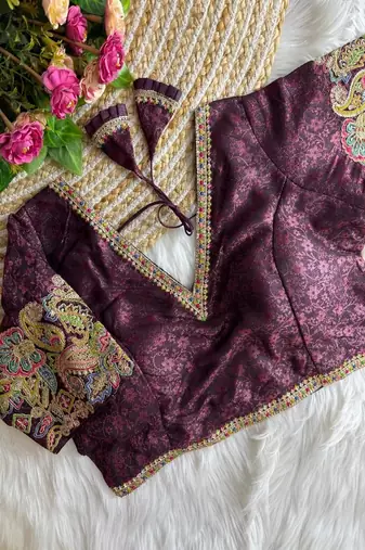 Mehndi Color Heavy Embroidered Readymade Blouse for Navratri alterable upto 42 size