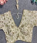 Green Color Heavy Velvet Real Diamond Work Blouse alterable upto 42 size