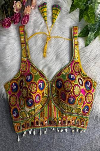 Yellow Color Navratri Special Readymade Blouse for Garba Nights