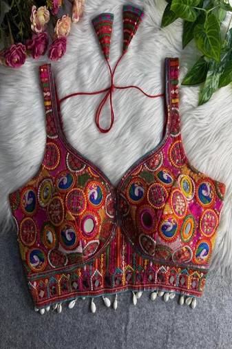 Red Color Navratri Special Readymade Blouse for Garba Nights