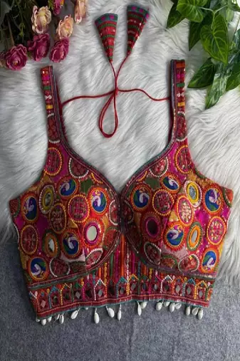 Red Color Navratri Special Readymade Blouse for Garba Nights