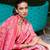 Cherry Pink Pashmina silk blend Saree