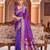 Violet soft silk blend saree with unstitched blouse