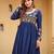 Blue rayon kutchi gamthi work navratri kurti