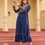 Blue rayon kutchi gamthi work navratri kurti