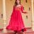 Pink rayon kutchi gamthi work navratri kurti
