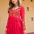 Pink rayon kutchi gamthi work navratri kurti