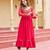 Pink rayon kutchi gamthi work navratri kurti