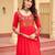 Red rayon kutchi gamthi work navratri kurti