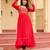 Red rayon kutchi gamthi work navratri kurti